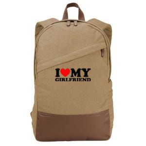 I Love My Girlfriend I Heart My Girlfriend Cotton Canvas Backpack