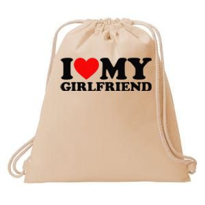 I Love My Girlfriend I Heart My Girlfriend Drawstring Bag