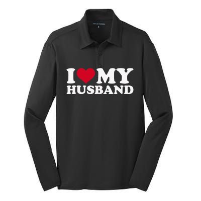 I Love My Husband Silk Touch Performance Long Sleeve Polo