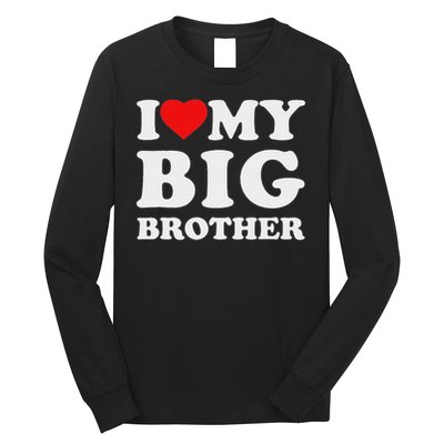 I Love My Big Brother Heart Long Sleeve Shirt