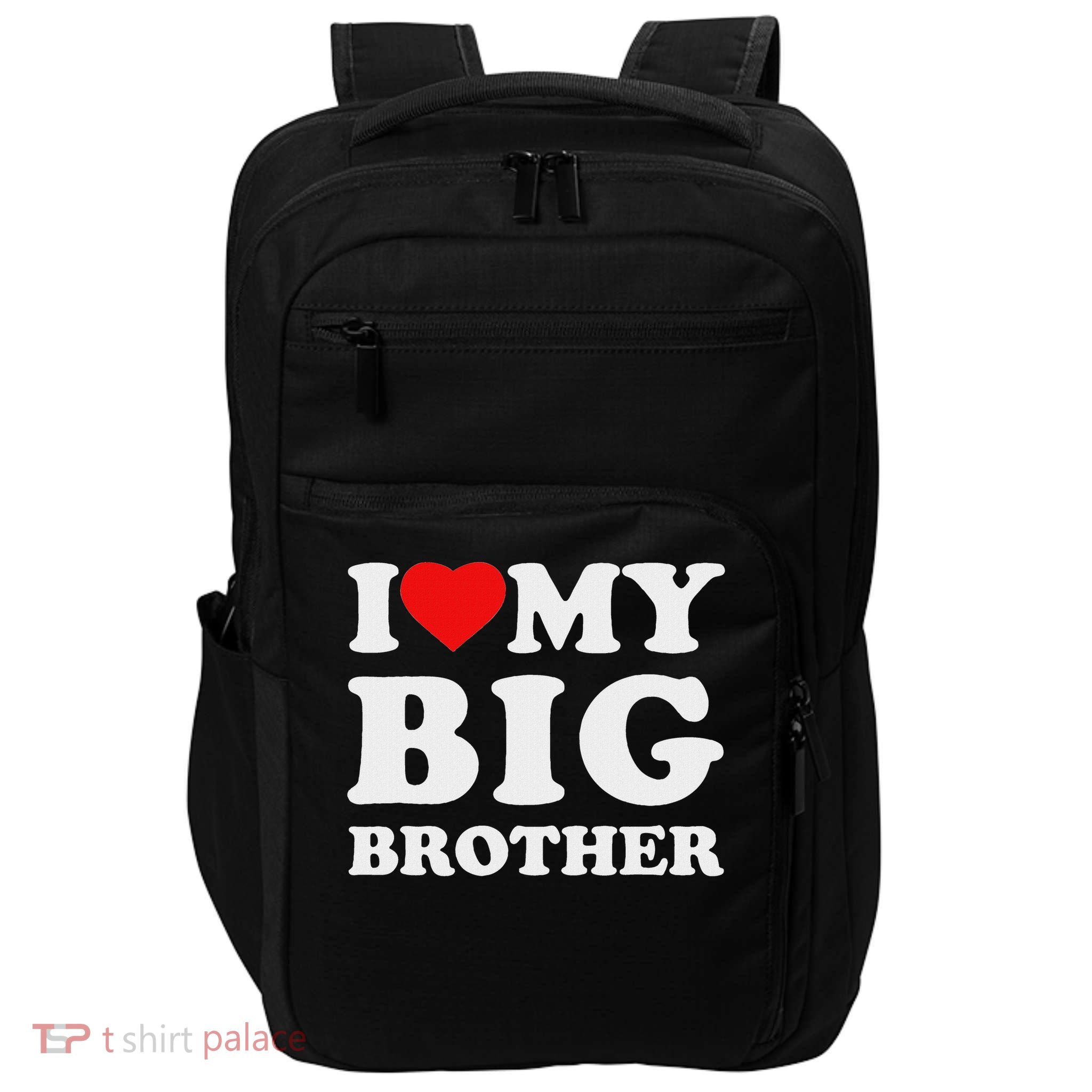 I Love My Big Brother Heart Impact Tech Backpack