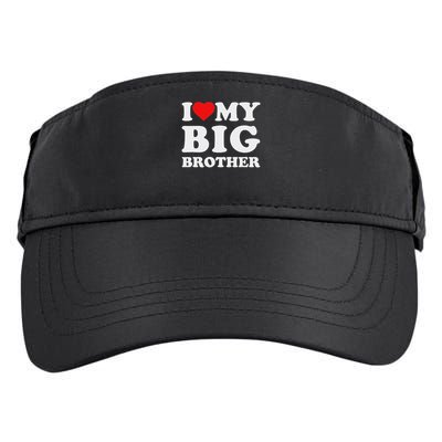 I Love My Big Brother Heart Adult Drive Performance Visor