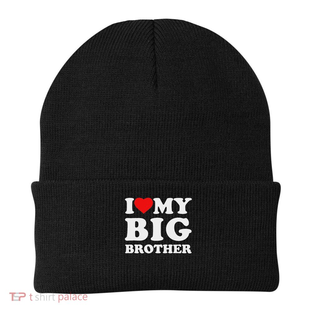 I Love My Big Brother Heart Beanie