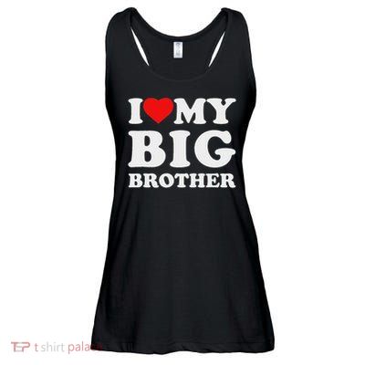 I Love My Big Brother Heart Ladies Essential Flowy Tank