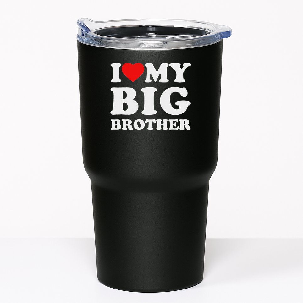 I Love My Big Brother Heart Tumbler