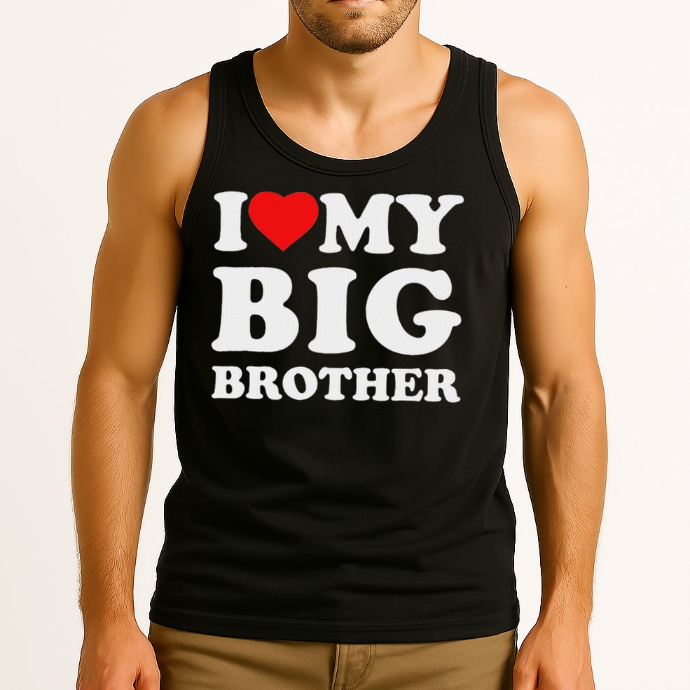 I Love My Big Brother Heart Tank Top