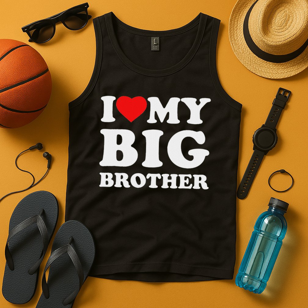 I Love My Big Brother Heart Tank Top