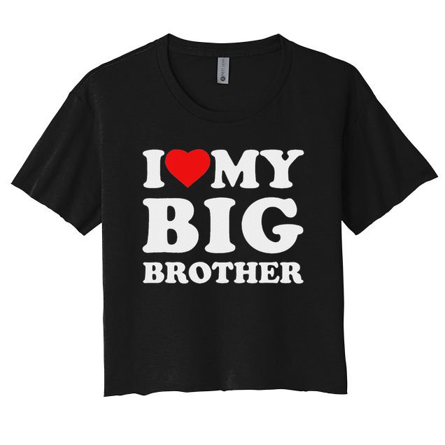 I Love My Big Brother Heart Women's Crop Top Tee