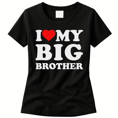 I Love My Big Brother Heart Womens T-Shirt