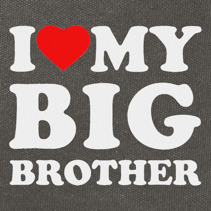 I Love My Big Brother Heart Cotton Canvas Backpack