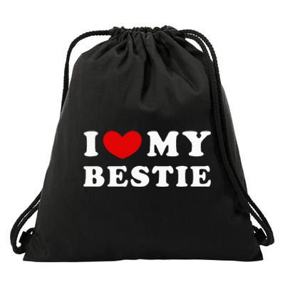 I Love My Bestie Drawstring Bag