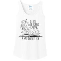 I Like My Books Spicy and My Coffee Icy Skeleton Hand Book Ladies Essential Tank