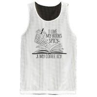 I Like My Books Spicy and My Coffee Icy Skeleton Hand Book Mesh Reversible Basketball Jersey Tank