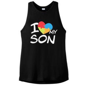 I Love My Autistic Son Autism Awareness Month Ladies PosiCharge Tri-Blend Wicking Tank