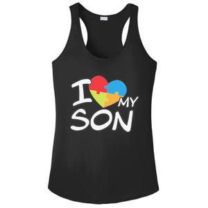 I Love My Autistic Son Autism Awareness Month Ladies PosiCharge Competitor Racerback Tank