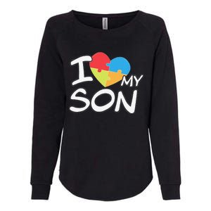 I Love My Autistic Son Autism Awareness Month Womens California Wash Sweatshirt