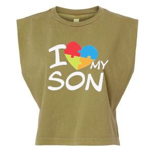 I Love My Autistic Son Autism Awareness Month Garment-Dyed Women's Muscle Tee