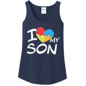 I Love My Autistic Son Autism Awareness Month Ladies Essential Tank