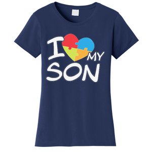 I Love My Autistic Son Autism Awareness Month Women's T-Shirt