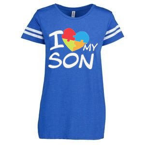 I Love My Autistic Son Autism Awareness Month Enza Ladies Jersey Football T-Shirt