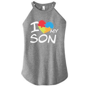 I Love My Autistic Son Autism Awareness Month Women's Perfect Tri Rocker Tank