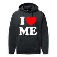 I Love Me I Red Heart Me Performance Fleece Hoodie