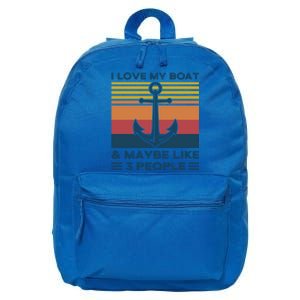 I Love My Boat And Maybe Like 3 People Boats Boating Funny Gift 16 in Basic Backpack