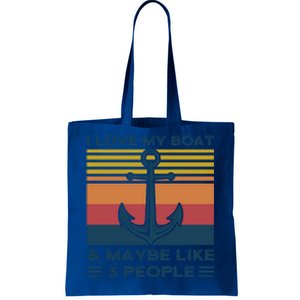 I Love My Boat And Maybe Like 3 People Boats Boating Funny Gift Tote Bag