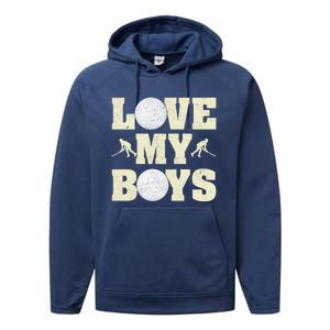 I Love My Golf Funny Fathers Day Golf Dad Funny Gift Performance Fleece Hoodie