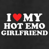 I Love My Hot Emo Girlfriend GF Red Heart Eboy Egirl Funny 7 Panel Mesh Trucker Snapback Hat