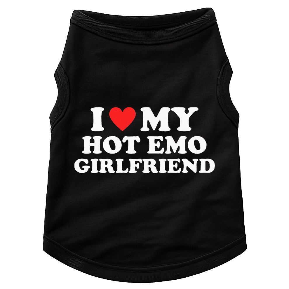 I Love My Hot Emo Girlfriend GF Red Heart Eboy Egirl Funny Doggie Tank