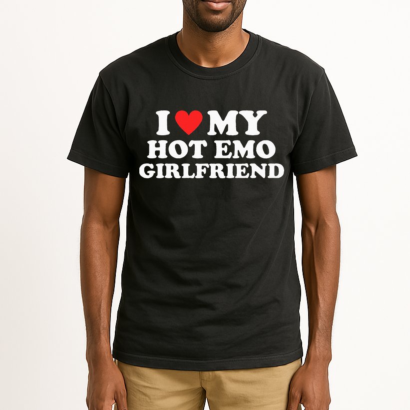 I Love My Hot Emo Girlfriend GF Red Heart Eboy Egirl Funny Tall T-Shirt