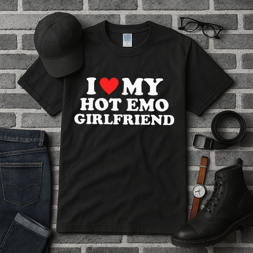 I Love My Hot Emo Girlfriend GF Red Heart Eboy Egirl Funny Tall T-Shirt