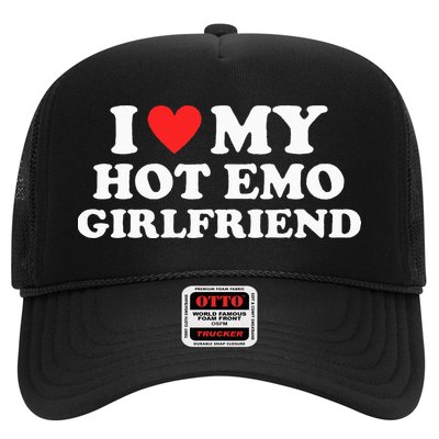 I Love My Hot Emo Girlfriend GF Red Heart Eboy Egirl Funny Trucker Hat