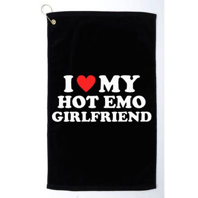 I Love My Hot Emo Girlfriend GF Red Heart Eboy Egirl Funny Golf Towel