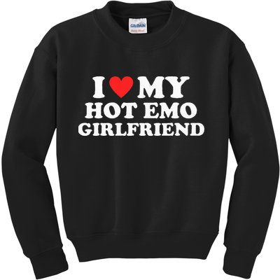 I Love My Hot Emo Girlfriend GF Red Heart Eboy Egirl Funny Kids Sweatshirt