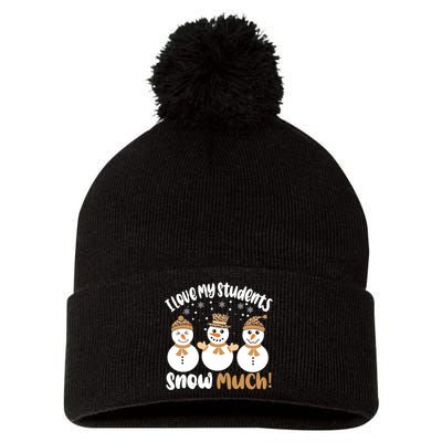 I Love My Students Snow Much Christmas Teacher Pom Pom 12in Knit Beanie