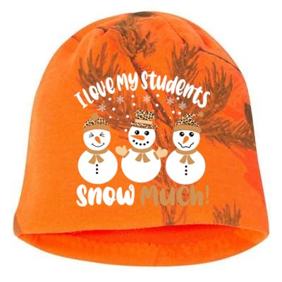 I Love My Students Snow Much Christmas Teacher Kati - Camo Knit Beanie