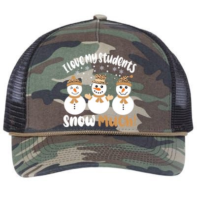 I Love My Students Snow Much Christmas Teacher Retro Rope Trucker Hat Cap