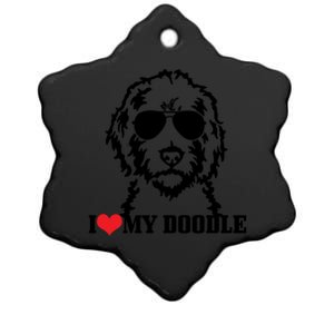 I Love My Doodle Goldendoodle Mom Labradoodle Dog Owner Gift Ceramic Star Ornament