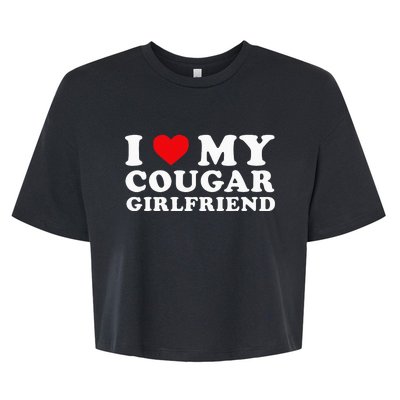 I Love My Cougar Girlfriend I Heart My Cougar GF Bella+Canvas Jersey Crop Tee