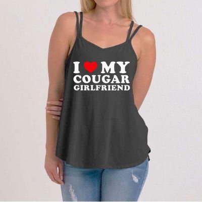 I Love My Cougar Girlfriend I Heart My Cougar GF Women's Strappy Tank