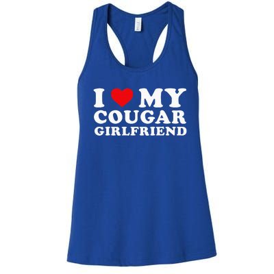 I Love My Cougar Girlfriend I Heart My Cougar GF Women's Racerback Tank