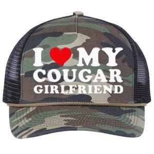 I Love My Cougar Girlfriend I Heart My Cougar GF Retro Rope Trucker Hat Cap