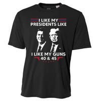 I Like My Presidents Like I Like My Guns 40 & 45 Vote Trump Cooling Performance Crew T-Shirt