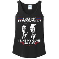 I Like My Presidents Like I Like My Guns 40 & 45 Vote Trump Ladies Essential Tank