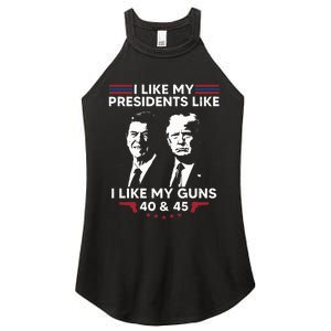 I Like My Presidents Like I Like My Guns 40 & 45 Vote Trump Women's Perfect Tri Rocker Tank