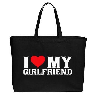 I Love My Girlfriend Cotton Canvas Jumbo Tote