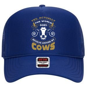 I Love My Cows Funny Cows Meaningful Gift High Crown Mesh Back Trucker Hat