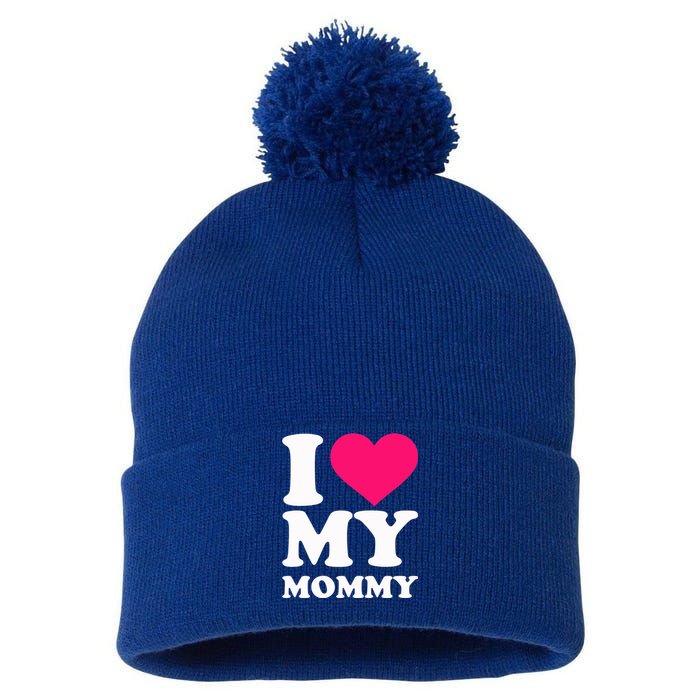 I Love My Mommy Cute Gift Pom Pom 12in Knit Beanie